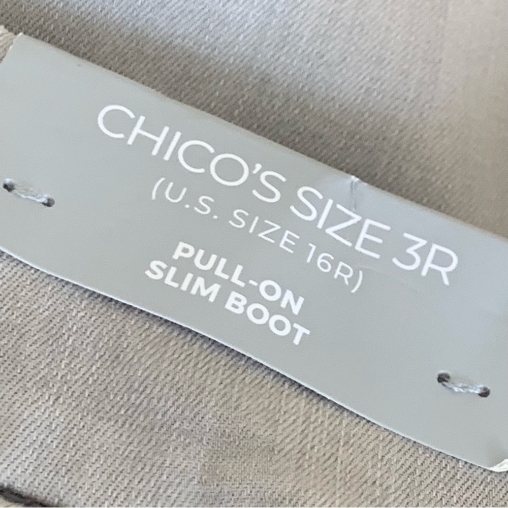CHICO’S Gray Jeans Slim Boot Size 16 Regular 3 Pull-on Waist High Rise NWT - Picture 8 of 11